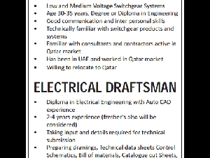 SALES ENGINEER/ELECTRICAL DRAFTSMAN