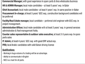 commercial Manager  HR & ADMIN Manager  Chief Accountant  Procurement  In_Charge