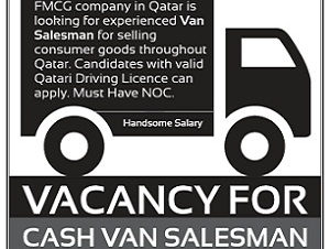 REQUIRED CASH VAN SALESMAN