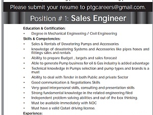 Position # 1: Sales Engineer