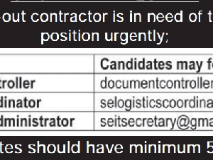 URGENTLY REQUIRED